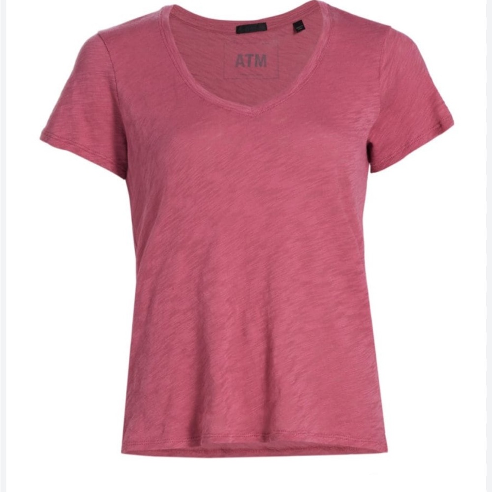 ATM Anthony Thomas Melillo V neck schoolboy slub tee size Small